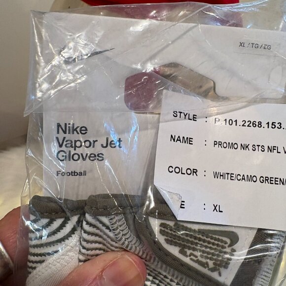 Nike Vapor Jet 8.0 Football Gloves White Camo NFL Issued RARE HQ1120-153 Sz XL - Picture 5 of 7